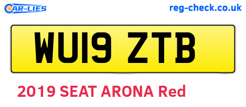 WU19ZTB are the vehicle registration plates.