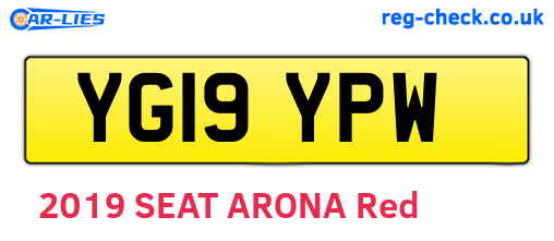 YG19YPW are the vehicle registration plates.