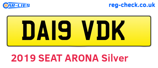 DA19VDK are the vehicle registration plates.