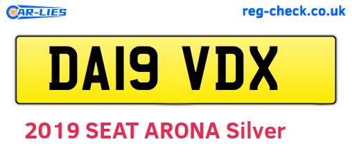 DA19VDX are the vehicle registration plates.