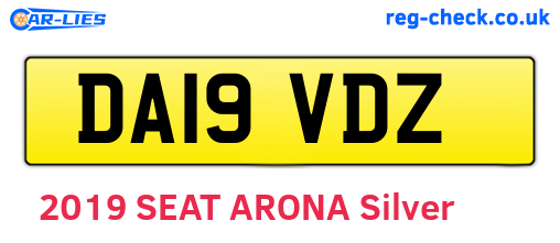 DA19VDZ are the vehicle registration plates.