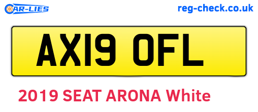AX19OFL are the vehicle registration plates.