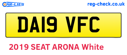 DA19VFC are the vehicle registration plates.