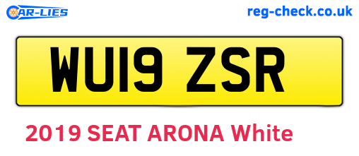 WU19ZSR are the vehicle registration plates.