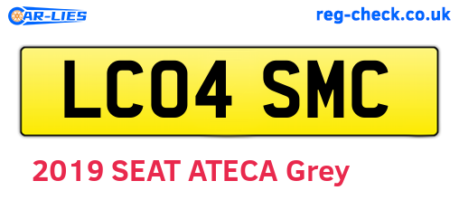 LC04SMC are the vehicle registration plates.