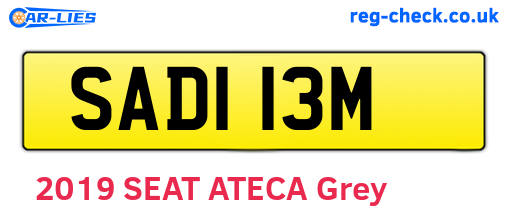 SAD113M are the vehicle registration plates.
