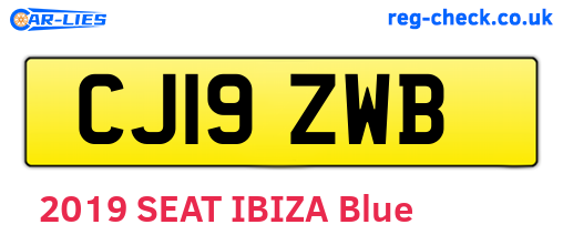 CJ19ZWB are the vehicle registration plates.
