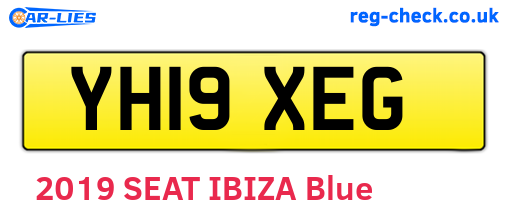 YH19XEG are the vehicle registration plates.