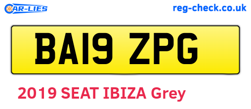 BA19ZPG are the vehicle registration plates.