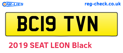 BC19TVN are the vehicle registration plates.