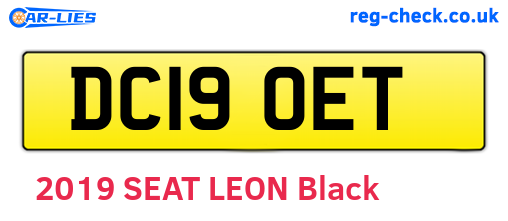 DC19OET are the vehicle registration plates.