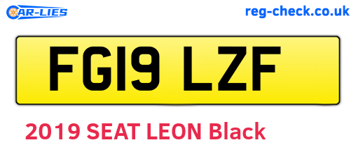 FG19LZF are the vehicle registration plates.