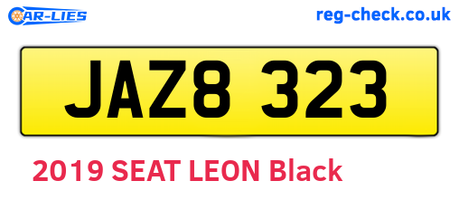 JAZ8323 are the vehicle registration plates.