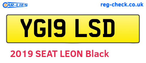 YG19LSD are the vehicle registration plates.
