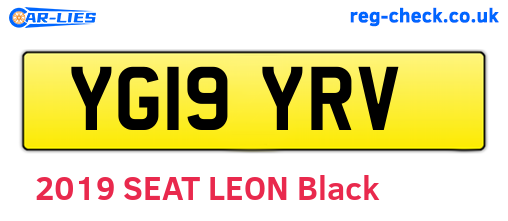 YG19YRV are the vehicle registration plates.