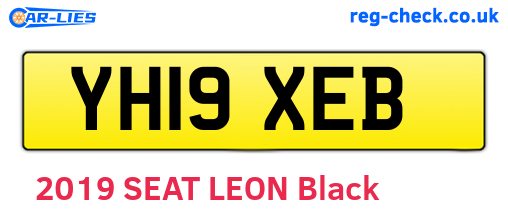 YH19XEB are the vehicle registration plates.