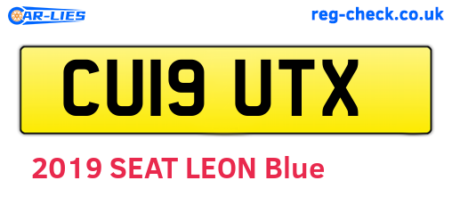 CU19UTX are the vehicle registration plates.