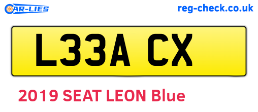 L33ACX are the vehicle registration plates.