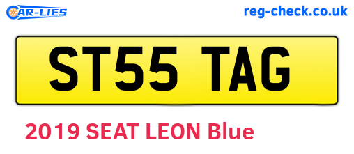 ST55TAG are the vehicle registration plates.