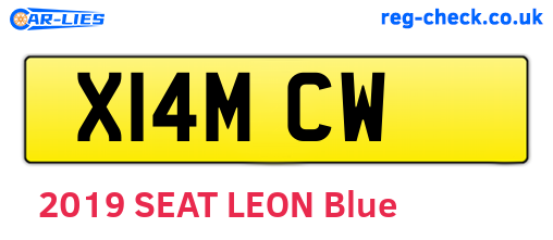 X14MCW are the vehicle registration plates.