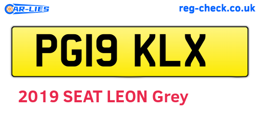 PG19KLX are the vehicle registration plates.