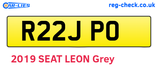 R22JPO are the vehicle registration plates.