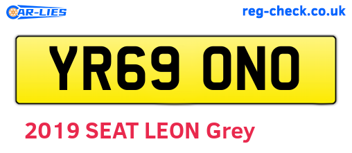 YR69ONO are the vehicle registration plates.