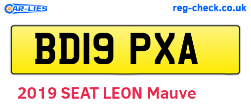 BD19PXA are the vehicle registration plates.
