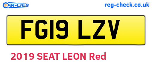 FG19LZV are the vehicle registration plates.