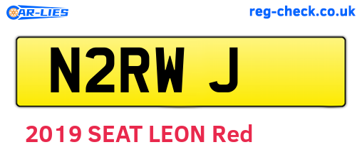 N2RWJ are the vehicle registration plates.