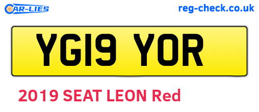 YG19YOR are the vehicle registration plates.