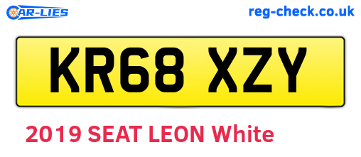 KR68XZY are the vehicle registration plates.