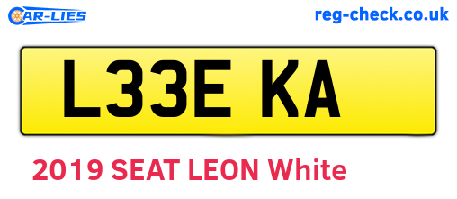L33EKA are the vehicle registration plates.