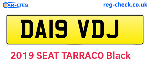 DA19VDJ are the vehicle registration plates.