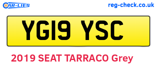 YG19YSC are the vehicle registration plates.