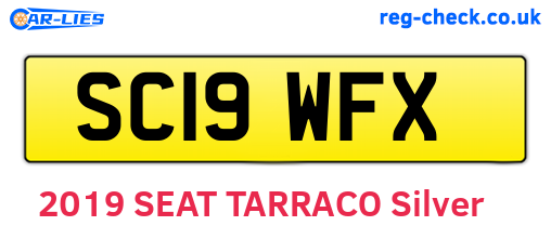 SC19WFX are the vehicle registration plates.