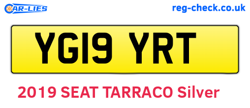 YG19YRT are the vehicle registration plates.