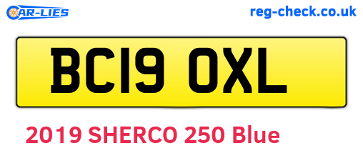 BC19OXL are the vehicle registration plates.