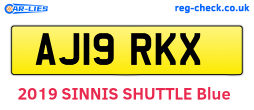 AJ19RKX are the vehicle registration plates.