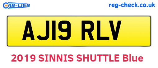 AJ19RLV are the vehicle registration plates.