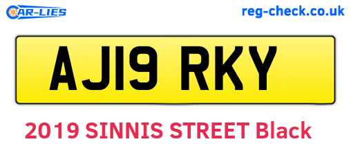 AJ19RKY are the vehicle registration plates.