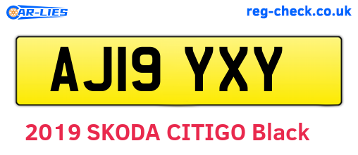 AJ19YXY are the vehicle registration plates.