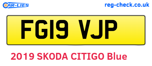 FG19VJP are the vehicle registration plates.