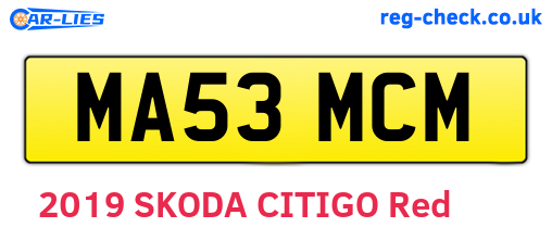 MA53MCM are the vehicle registration plates.