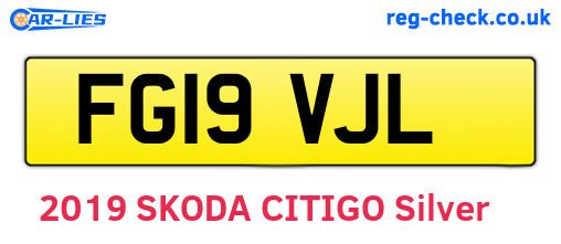 FG19VJL are the vehicle registration plates.