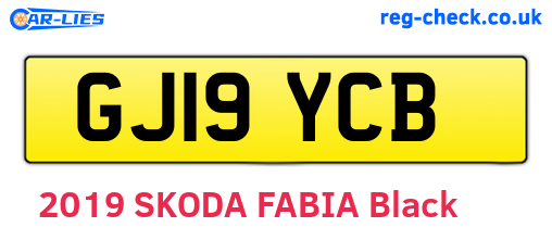GJ19YCB are the vehicle registration plates.