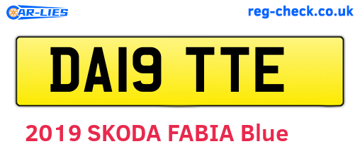 DA19TTE are the vehicle registration plates.