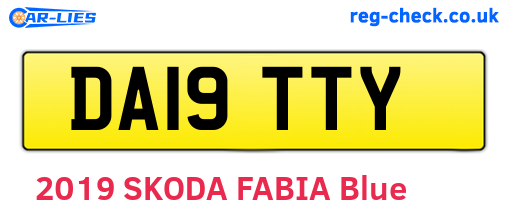 DA19TTY are the vehicle registration plates.