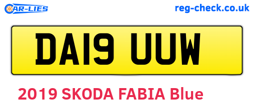 DA19UUW are the vehicle registration plates.