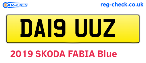 DA19UUZ are the vehicle registration plates.